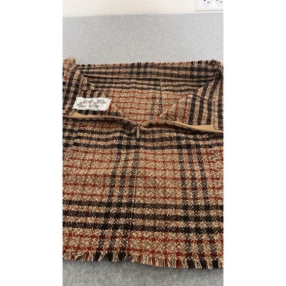 NWOT Mini Skirt Tweed 6Button Front  Dark Academia Preppy Raw Hem SZ Med - Picture 6 of 12